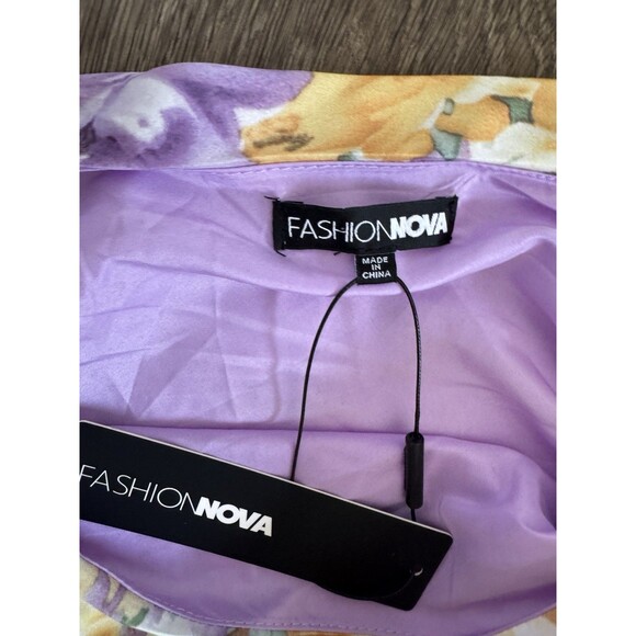 NET Fashion Nova Dress Maxi One Sleeve Cuts Floral Medium - Picture 2 of 6